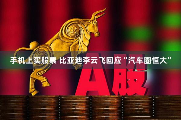手机上买股票 比亚迪李云飞回应“汽车圈恒大”